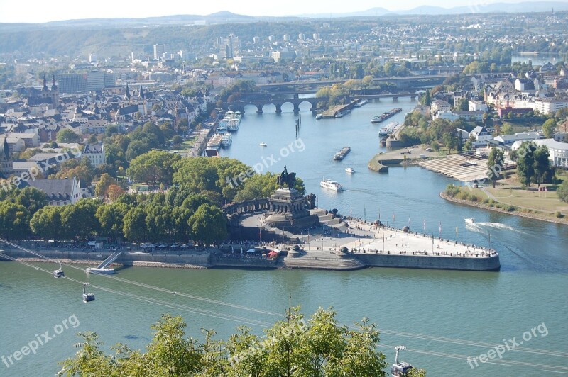 German Corner Koblenz Rhine Mosel Sachsen