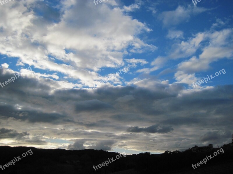 Silhouette Back Light Clouds Sky Cloud Formation