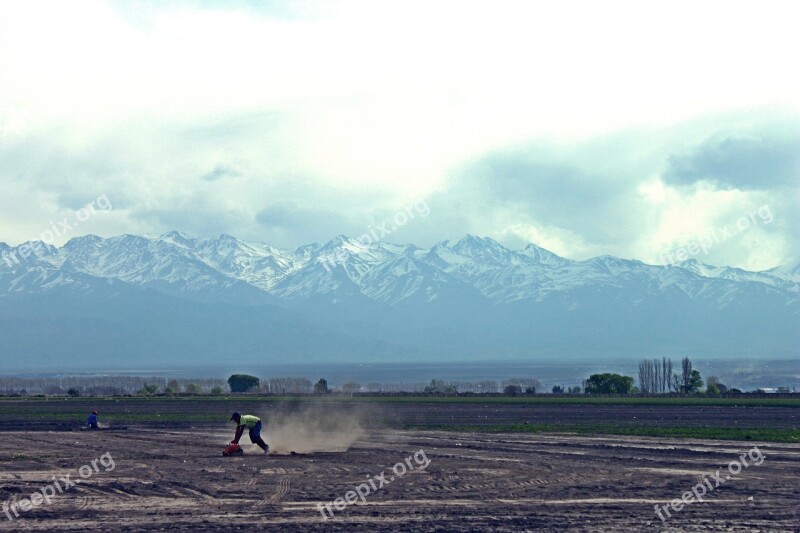 Landscape Mountain Child Game Playing