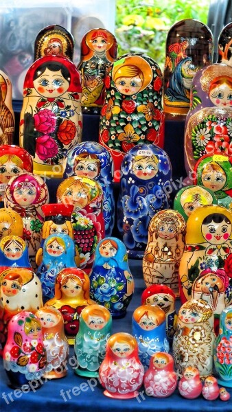 Russian Dolls Decoration Figure Handmade