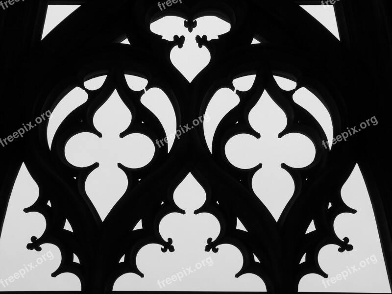 Gothic Middle Ages Ulm Cathedral Window Black And White