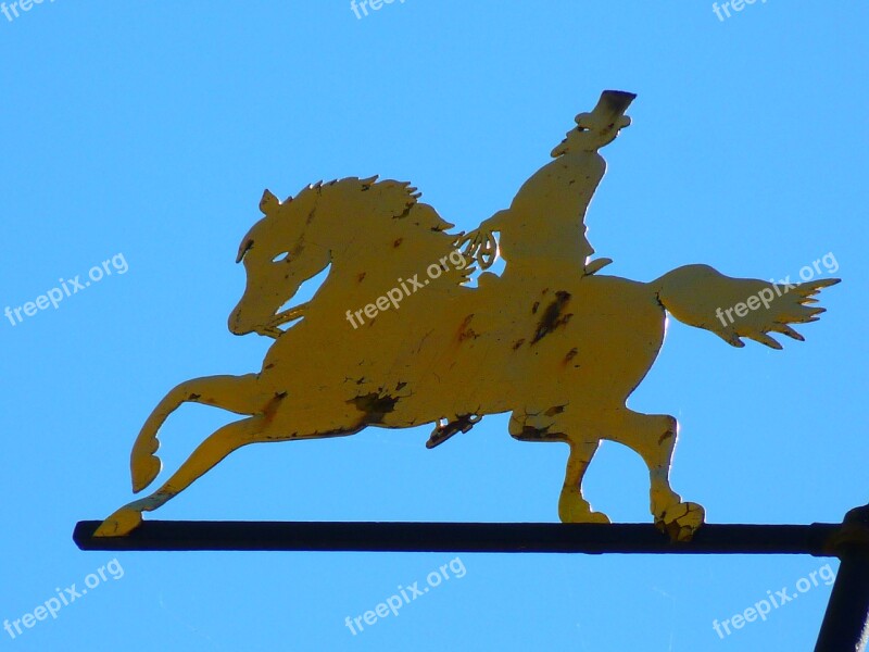 Reiter Horse Weathervane Golden Sky