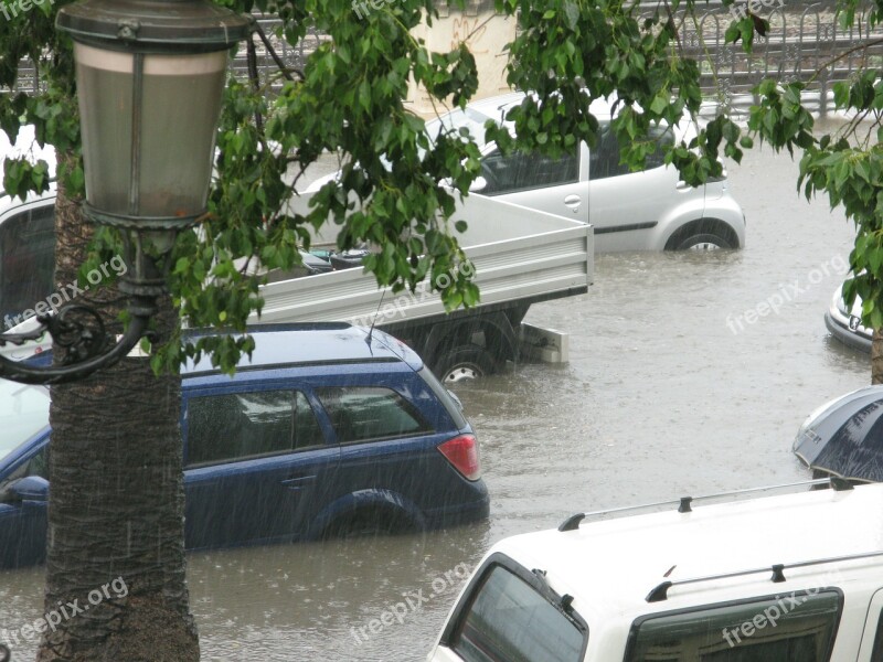 Flood High Water Flooding Calabria Italy