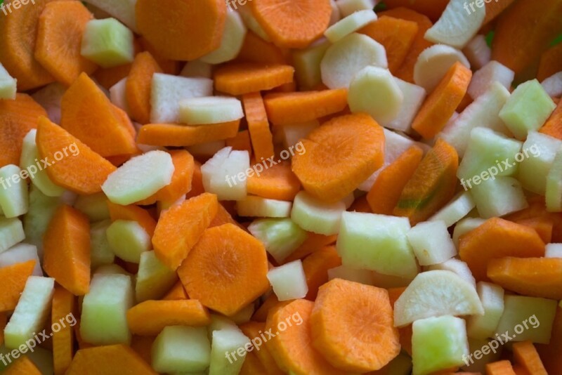 Carrots Kohlrabi Cut Vegetables Cook