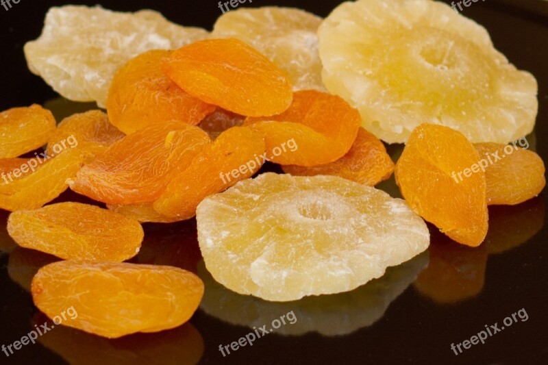 Dried Fruit Pineapple Apricots Sweet Sweetness