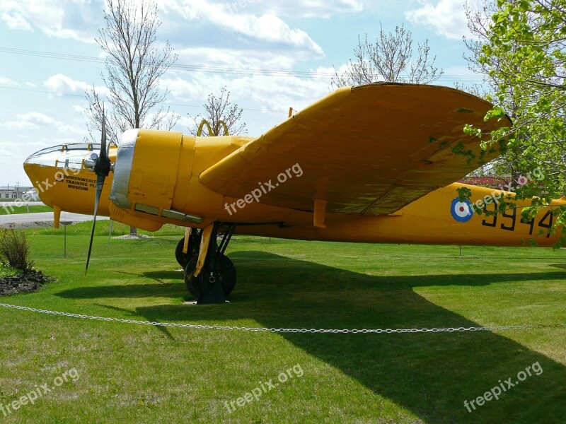 Yellow Airplane Aircraft Transportation Aeroplane