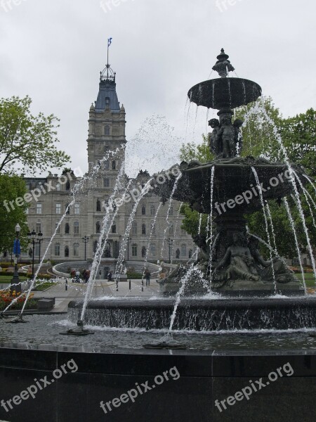 Fountain Quebec City Québec Canada Building