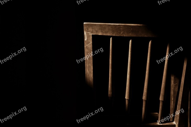 Chair Silhouette Wood Black Background Free Photos