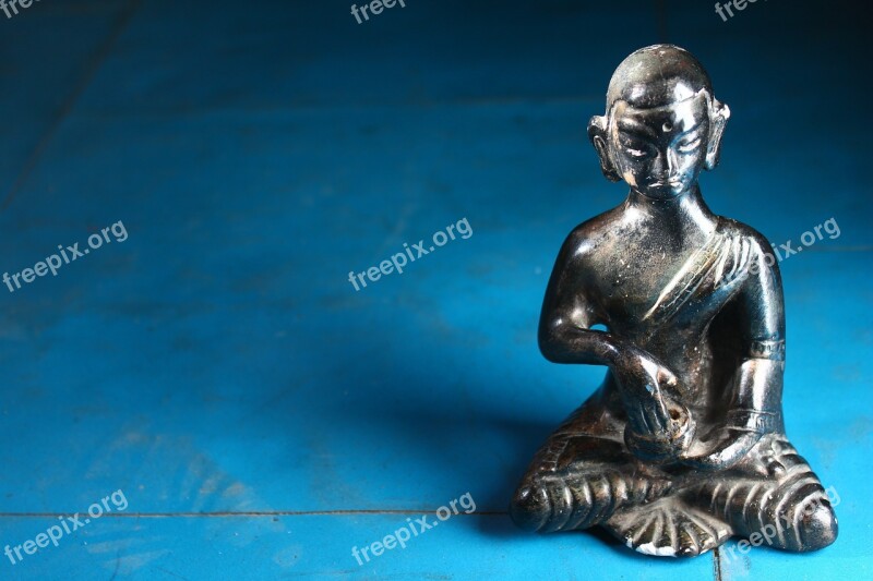 Buddha Blue Statue Figurine Inside