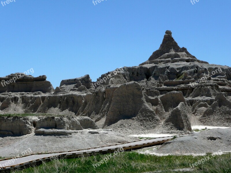 Badland National Park South Dakota Usa Erosion Desert