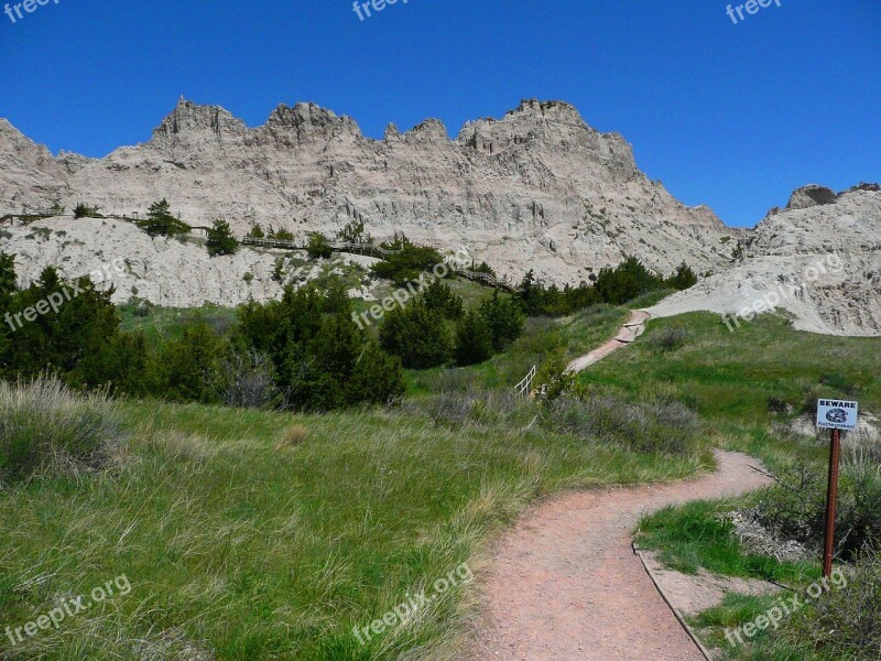 Badland National Park South Dakota Usa Hot Dry