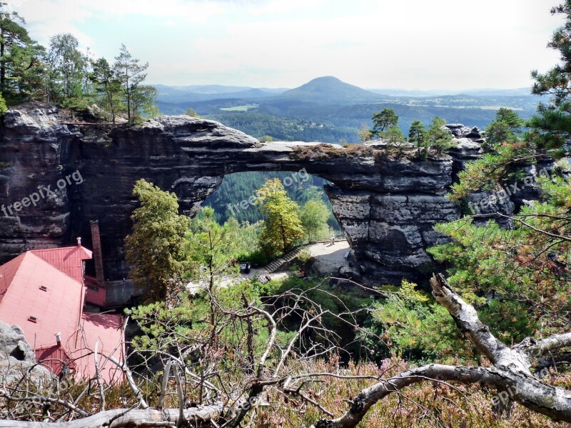 Praebischtor Bohemian Switzerland Sand Stone Rock Sandstone Gate