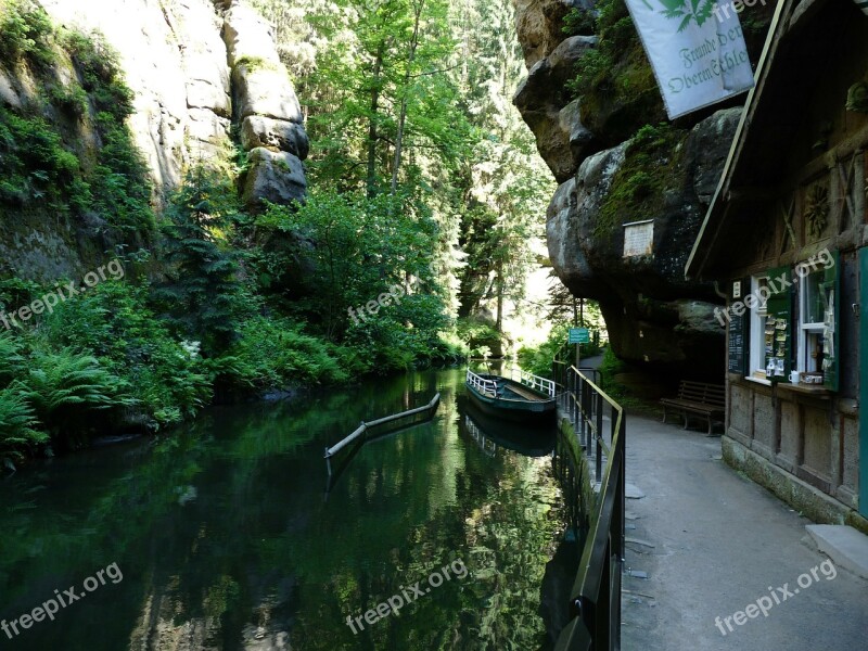 Boat Trip Channel Hinterhermsdorf Germany Water