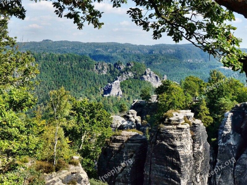 Bastion Area Saxon Switzerland Bastion Views Elbe Free Photos