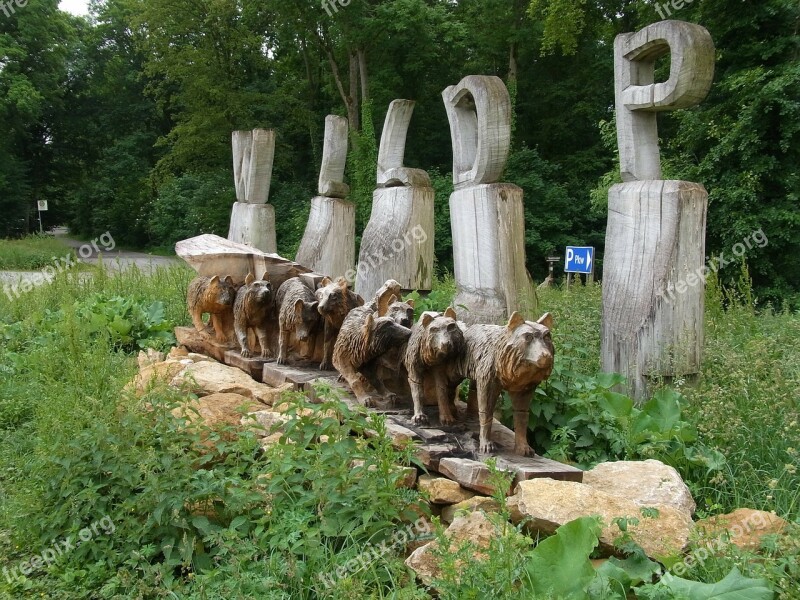 Wildlife Park Mergentheim Wood Sculpture Wolf