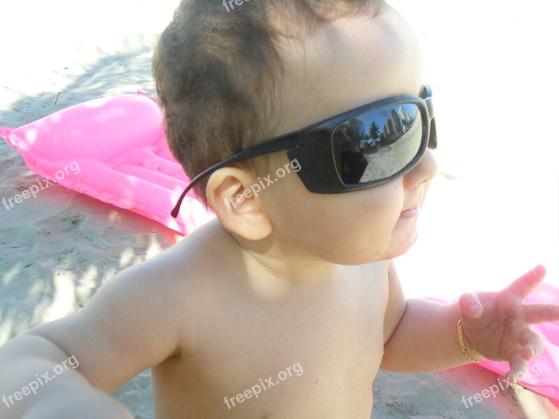 Child Toy Sunglasses Sand Beach Free Photos