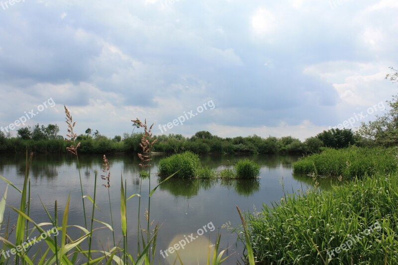 River Landscape Scenery Water And