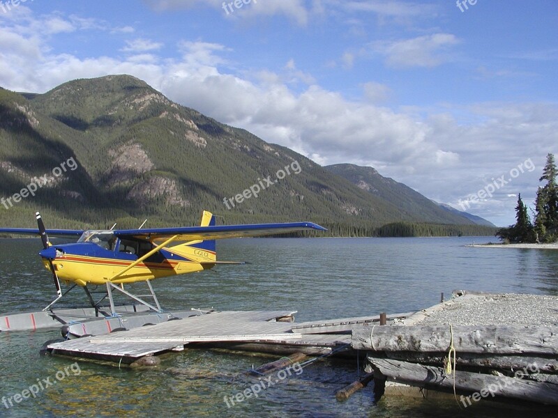 Lake Float Plane Water Aerial Landscape