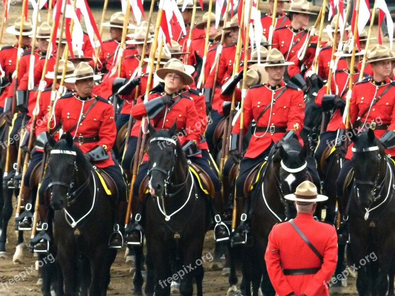 Royal Canadien Mounted Police Crowd Peoples Calgary Stampede