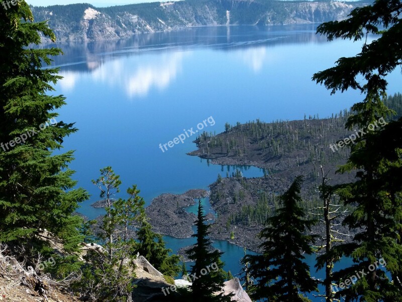 Crater Lake Oregon Usa Landscape Nature