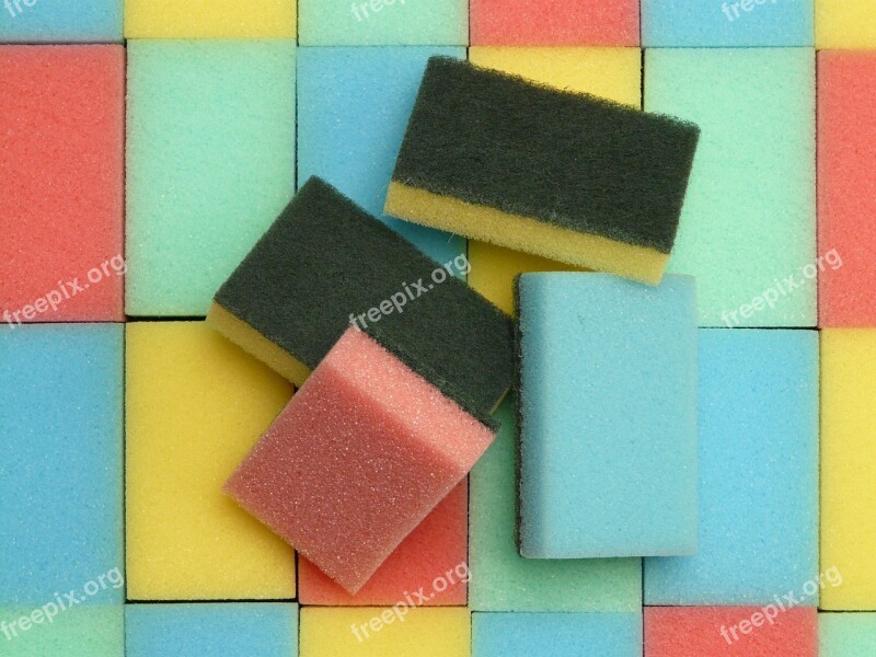 Sponge Sponges Clean Colorful Many