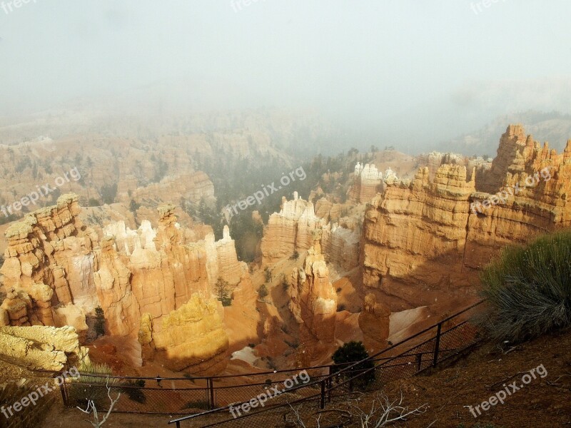 Bryce Canyon Utah Usa Rocks Landscape