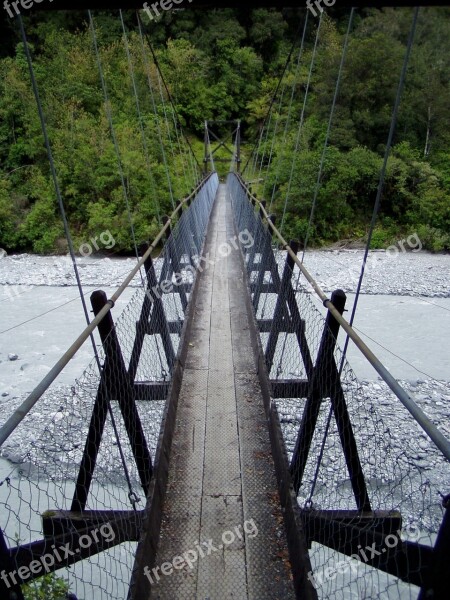 Suspension Bridge Bridge River Risk Narrow