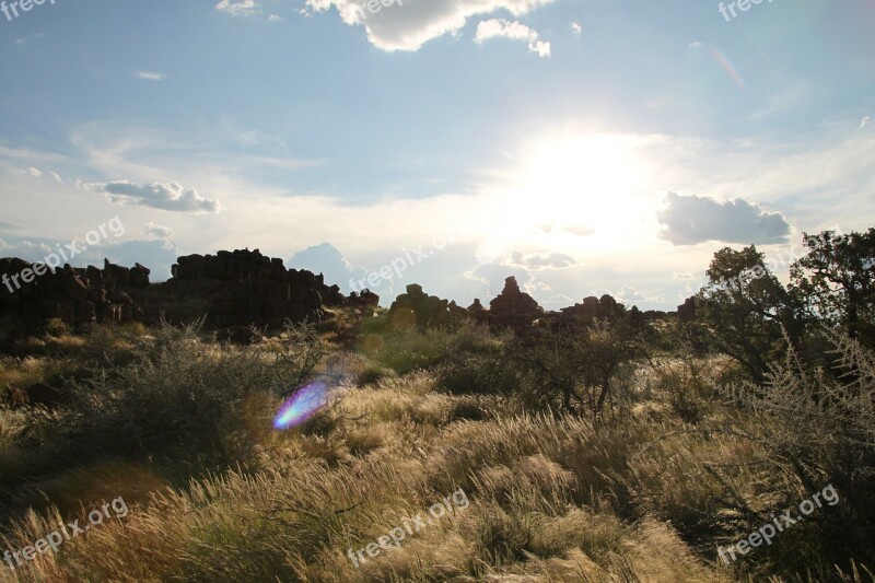 Sky Clouds Steppe Veld Namibia