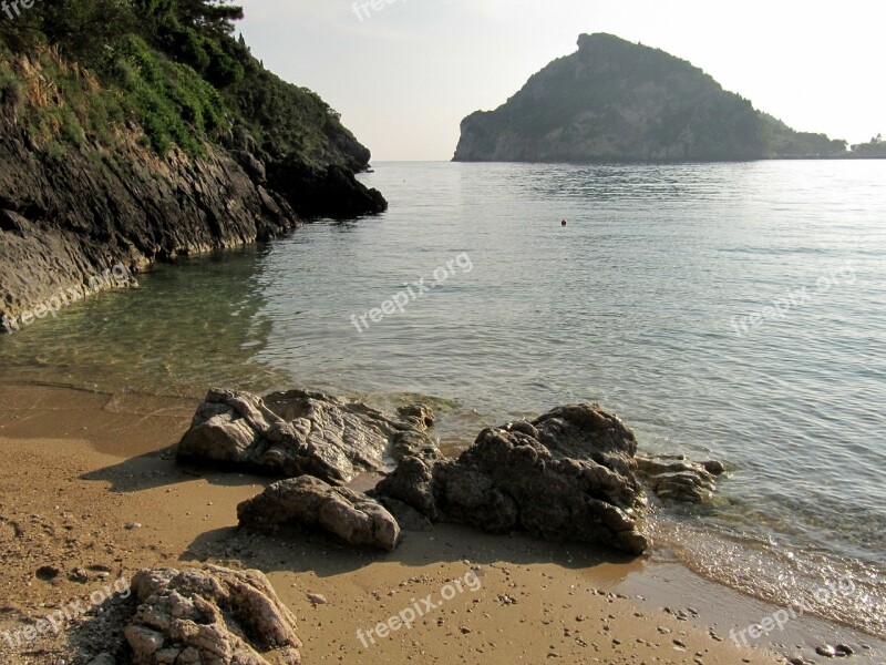 Sea Corfu Sand Stones Bay