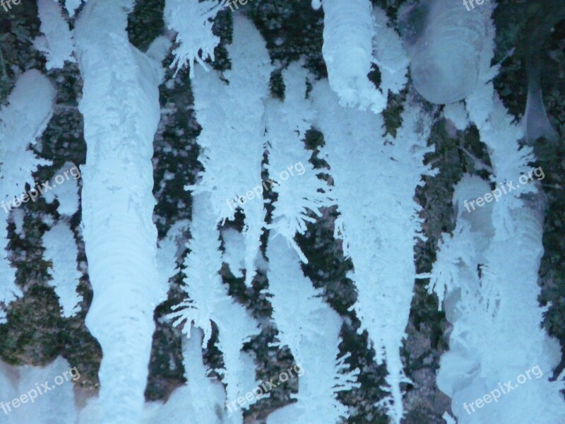 Icicle Ice Formations Cave Cold Stalactites