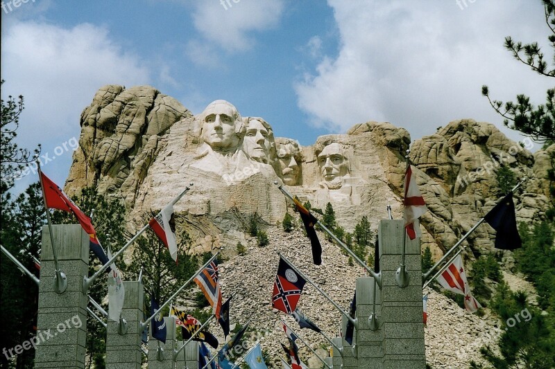 Mount Rushmore South Dakota George Washington Präsidentenköpfe Abraham Lincoln Usa