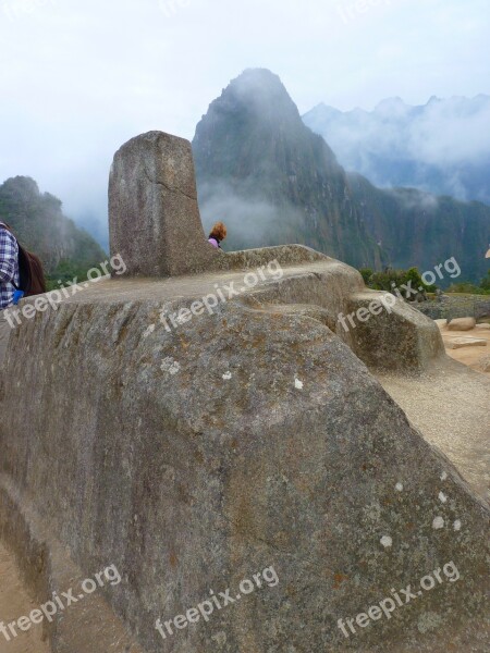 Machu Picchu Intihuatana Sundial Peru Inca Tourism