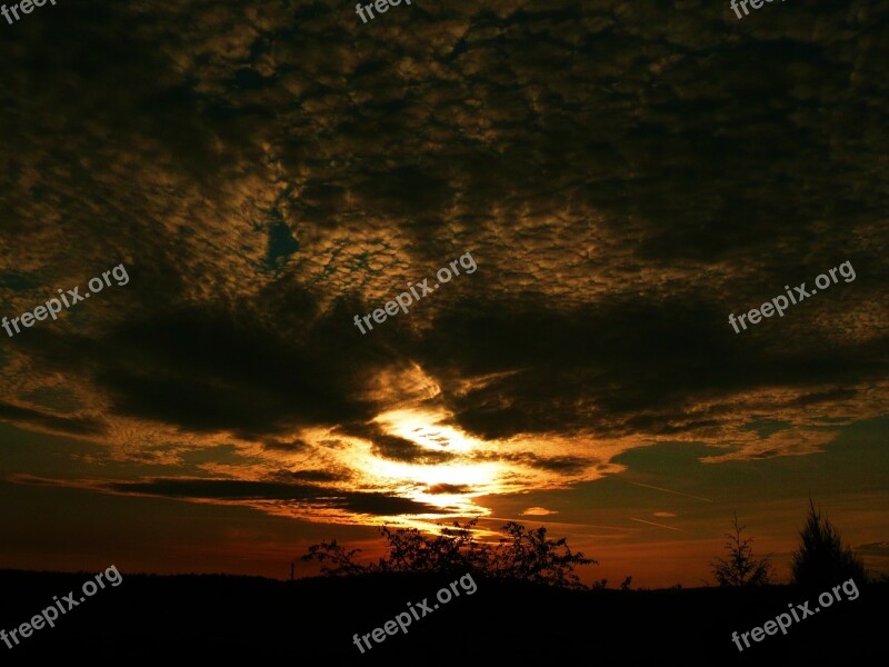 Sunset Horizon Cloud View Weather