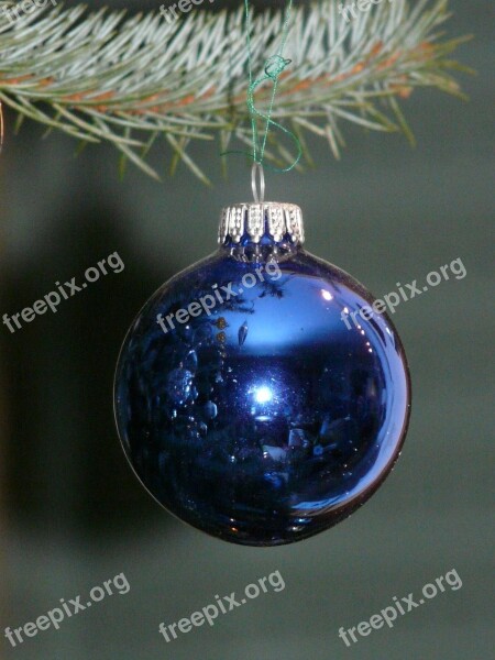 Glass Ball Blue Christmas Depend Sparkle