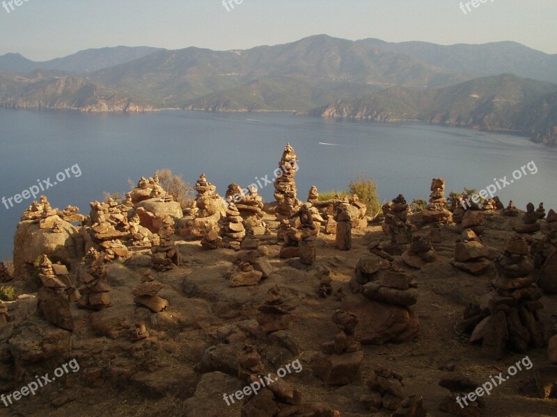 Cairn Steinmann Stones Outlook Sea