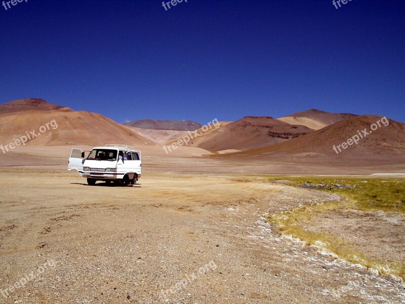 Desert Atacama Desert Chile Loneliness Vw Bus