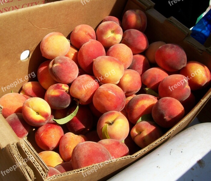 Peaches Market Organic Bushel Ripe