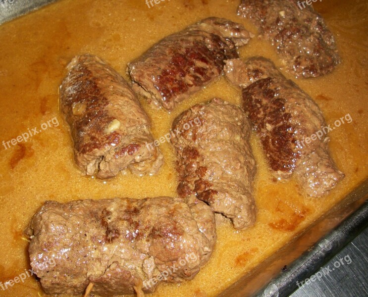 Roulade Meal Sauce Meat Cuisine