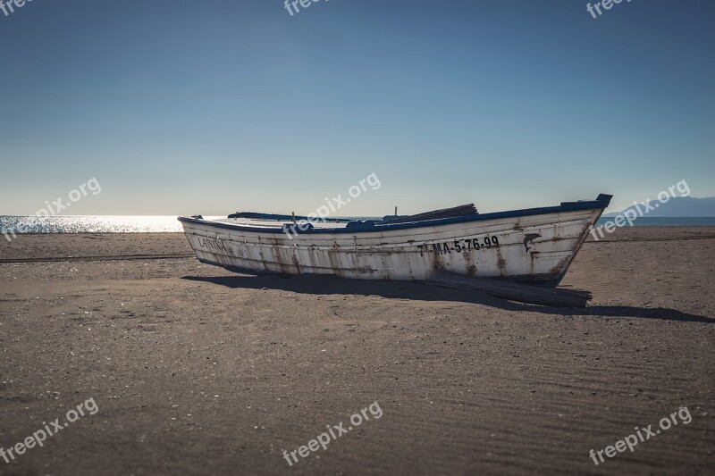 Boat Fisher Beach Alone See