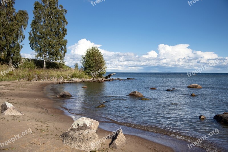 Vättern Beach Sand Stones Solar