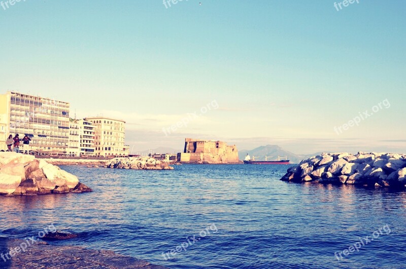 Naples Italy Sea Vesuvius Landscape