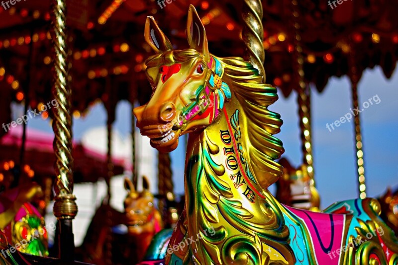 Carousel Horse Ride Fair Fairground Foreground