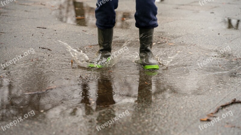 Boy Rain Boots Girl Pool Dirty