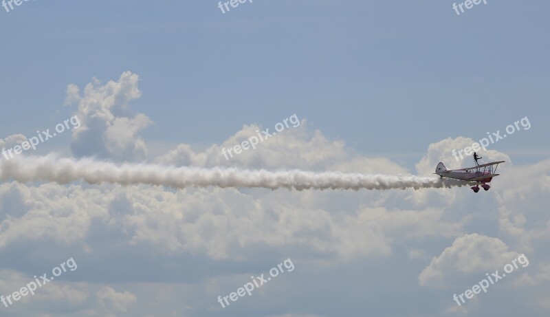 Aircraft Acrobatics Clouds Flight Aviation