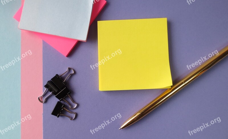 Post It Notes Desktop Notes Working Office