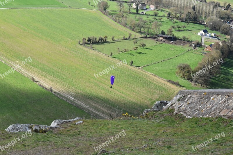 Panoramic Views Plain Fields Landing Paragliding Prairie Paragliding