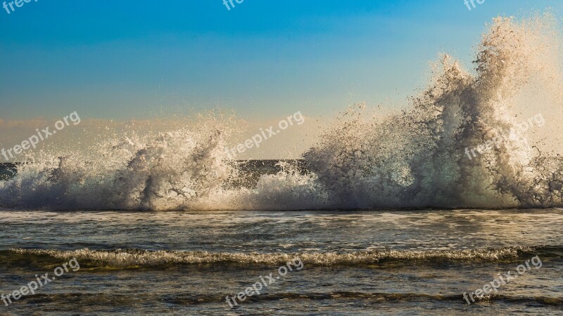 Wave Crashing Water Sea Splash