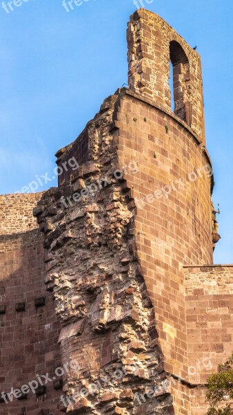 Heidelberg Heidelberg Castle Ruin Facade Historically