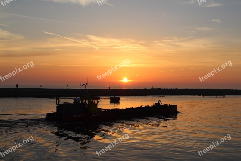 Ustka West Sun Baltic Sea Sea