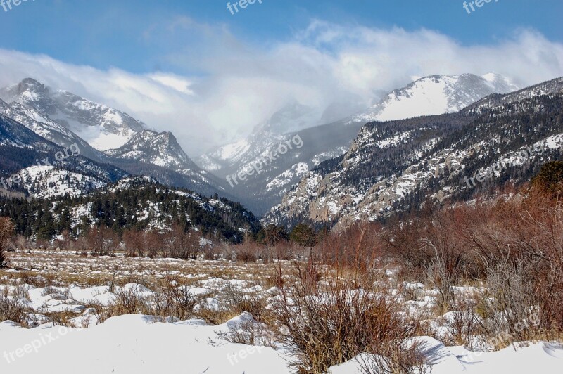 Winter Snow Mountains Cold Landscape